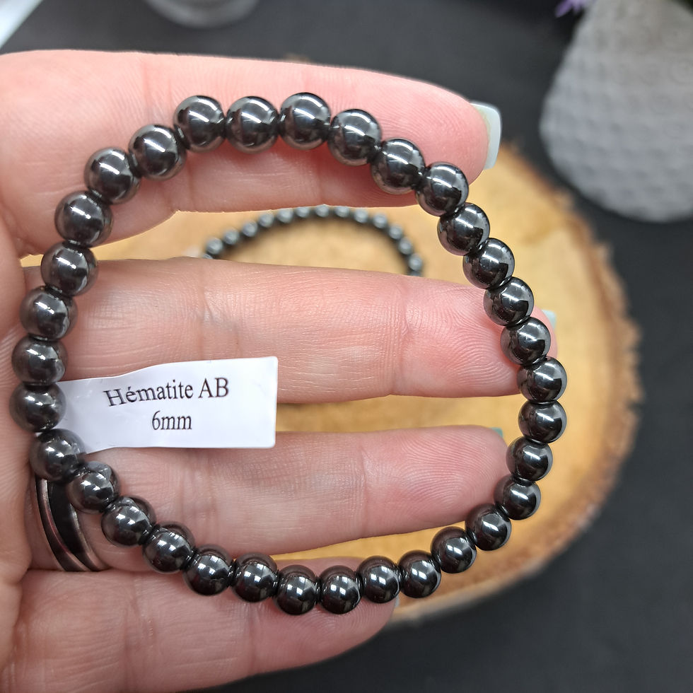 Miniature : Bracelet 6mm Hématite AB