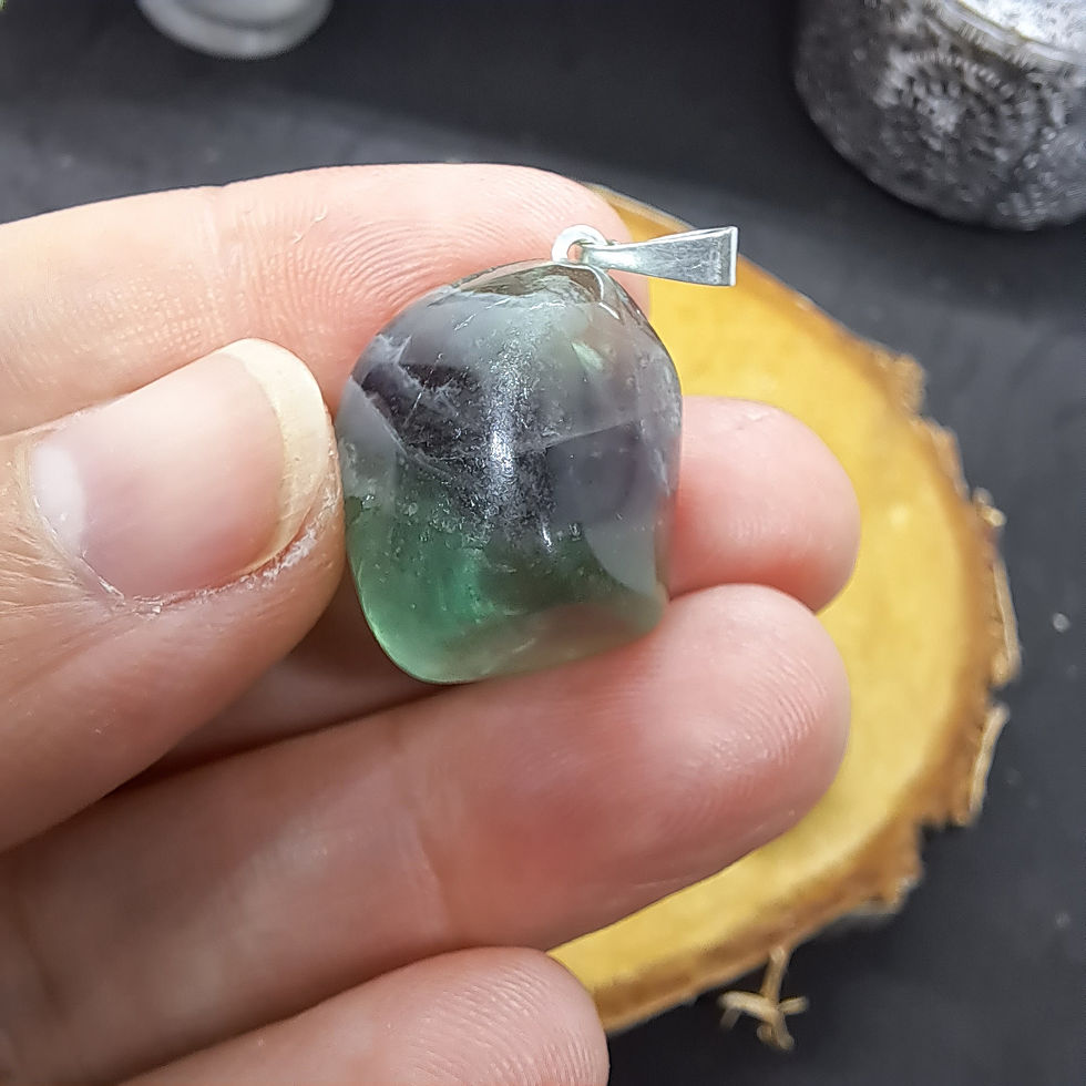 Miniature : Pendentifs pierre roulée Fluorite Multi  A+