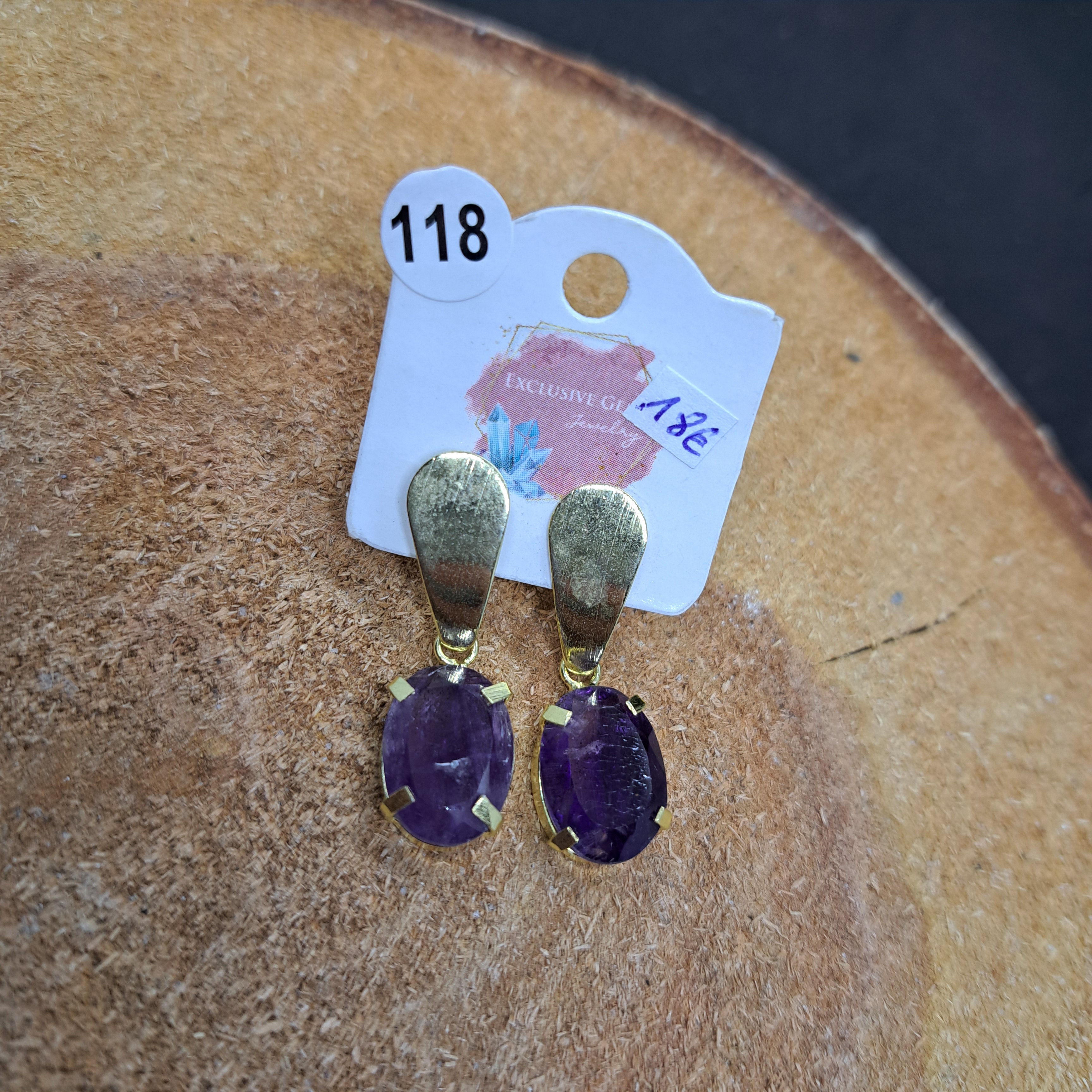 Boucles d'oreille en Améthyste du Brésil