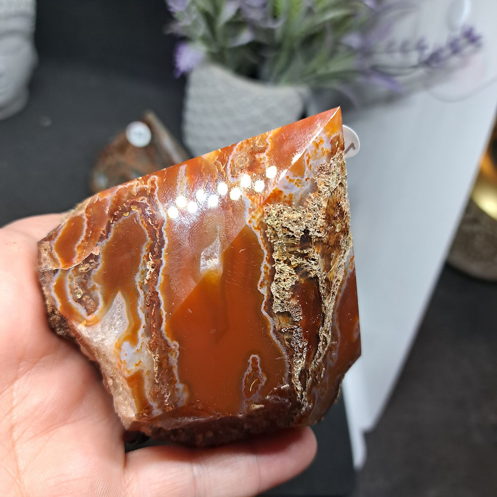 Miniature : Prismes semi-poli en Agate Mousse (rouge)