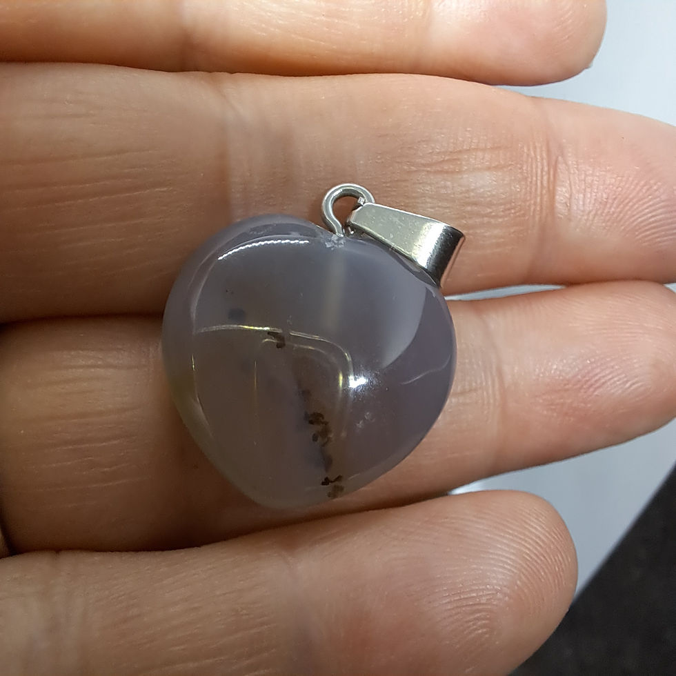 Miniature : Pendentif Coeur 20mm Agate Botswana A