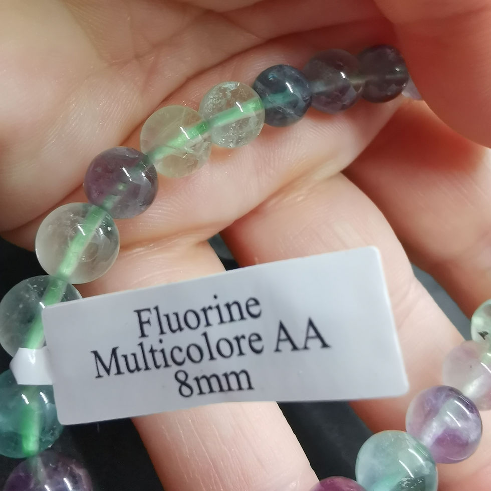 Miniature : Bracelet 8mm Fluorite Multicolore AA