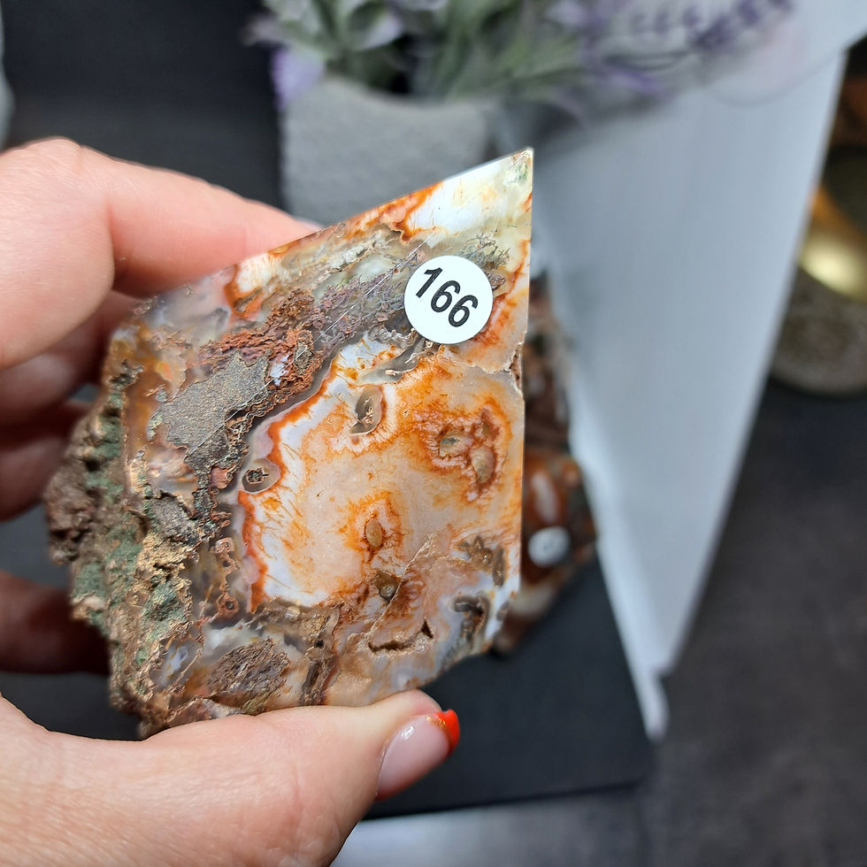 Miniature : Prismes semi-poli en Agate Mousse (rouge)