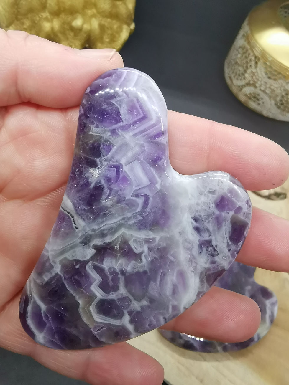 Miniature : Gua Sha Coeur 80mm Améthyste