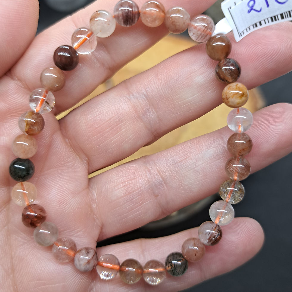 Miniature : Bracelet 6MM en Cristal de Roche Rutile Multi A