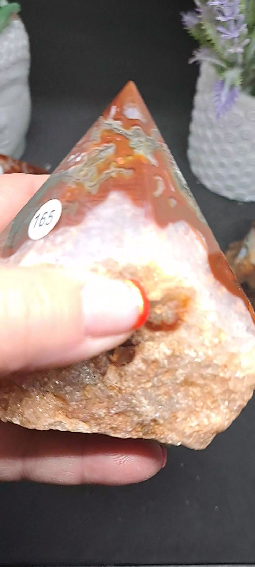 Miniature : Prismes semi-poli en Agate Mousse (rouge)