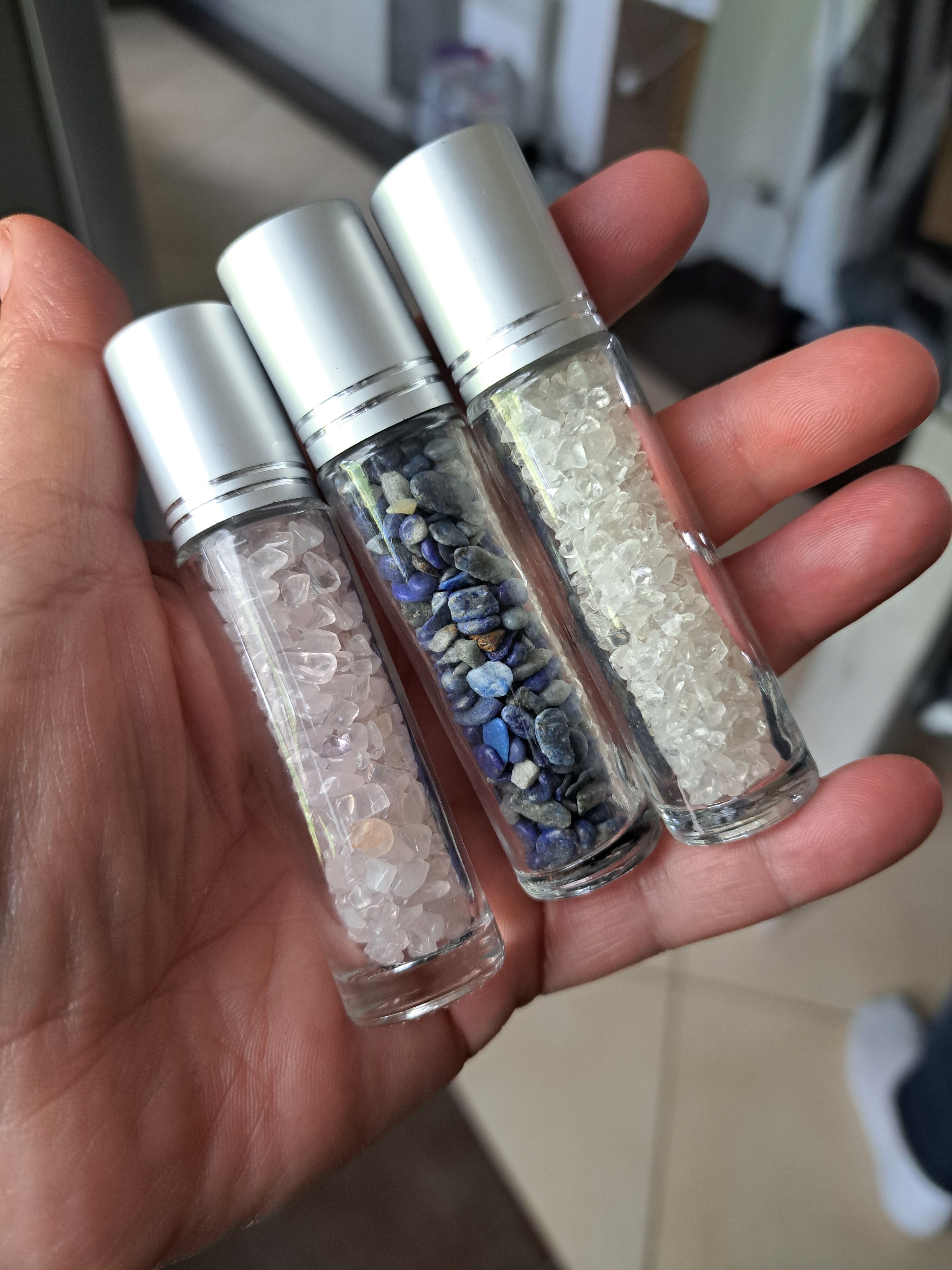 Roll-on Quartz Rose, Lapis Lazuli et Cristal de roche