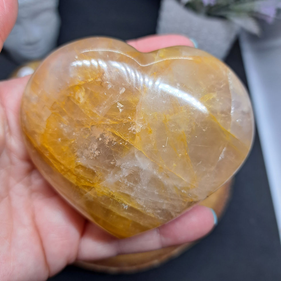 Miniature : Coeurs en Quartz Hématoïde jaune