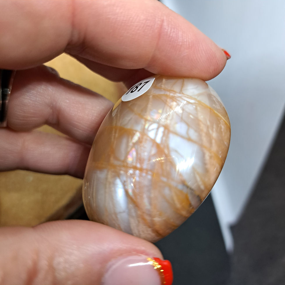 Miniature : Petits galets en Pierre de lune pêche