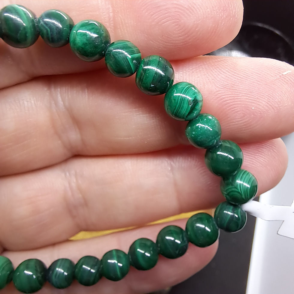 Miniature : Bracelet 6mm en Malachite AA