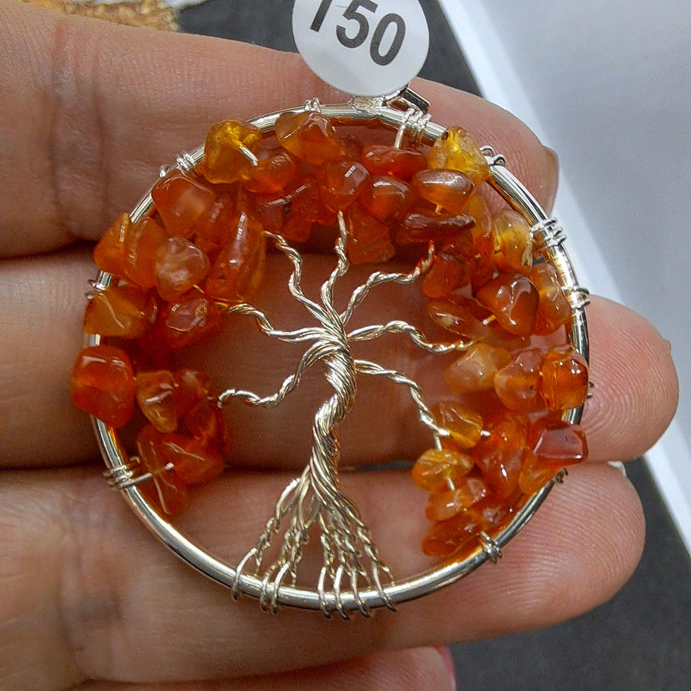 Miniature : Pendentif Arbre De Vie 40mm Cornaline A