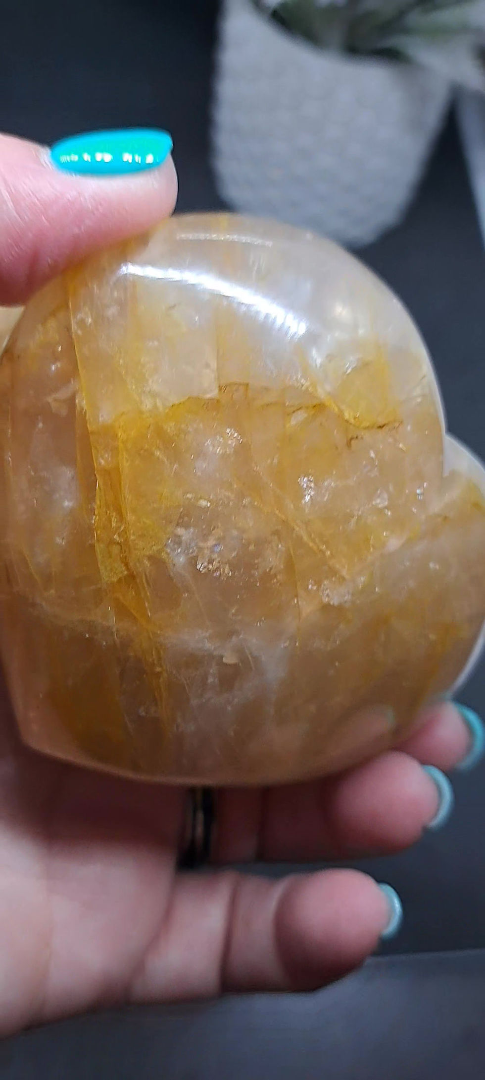 Miniature : Coeurs en Quartz Hématoïde jaune