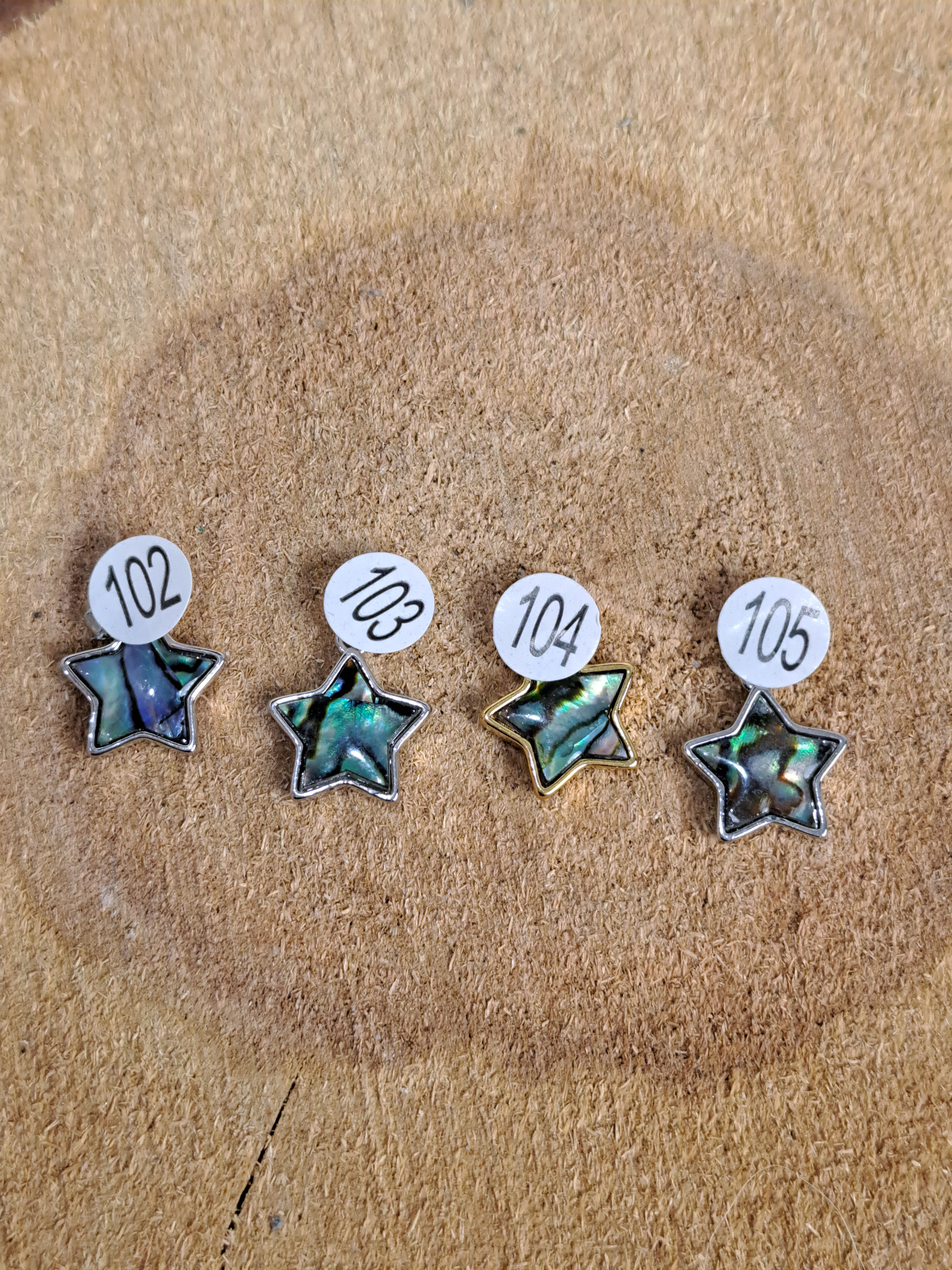 Pendentif nacre abalone etoile 1 x 1 cm