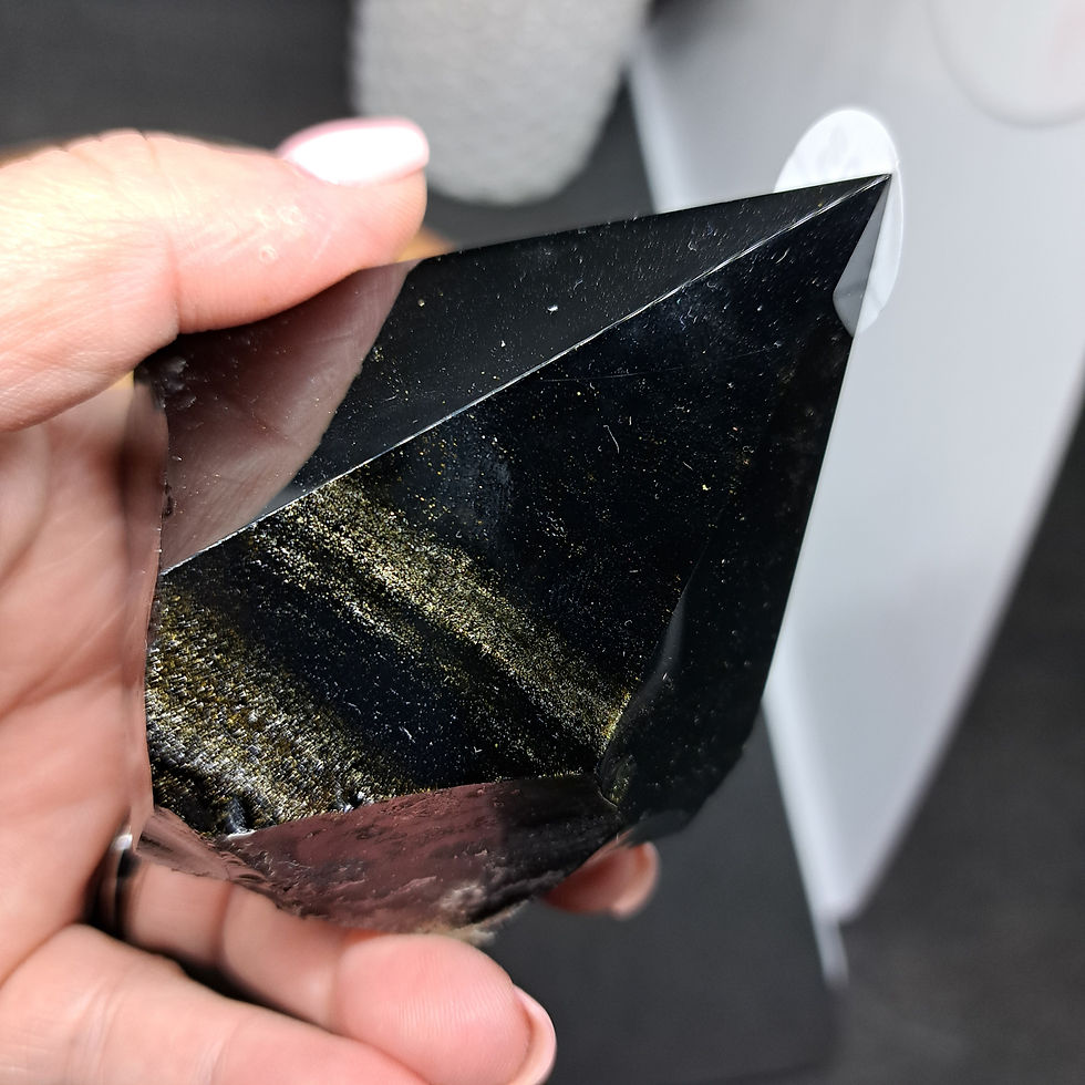 Miniature : Prismes semi-poli Obsidienne Dorée