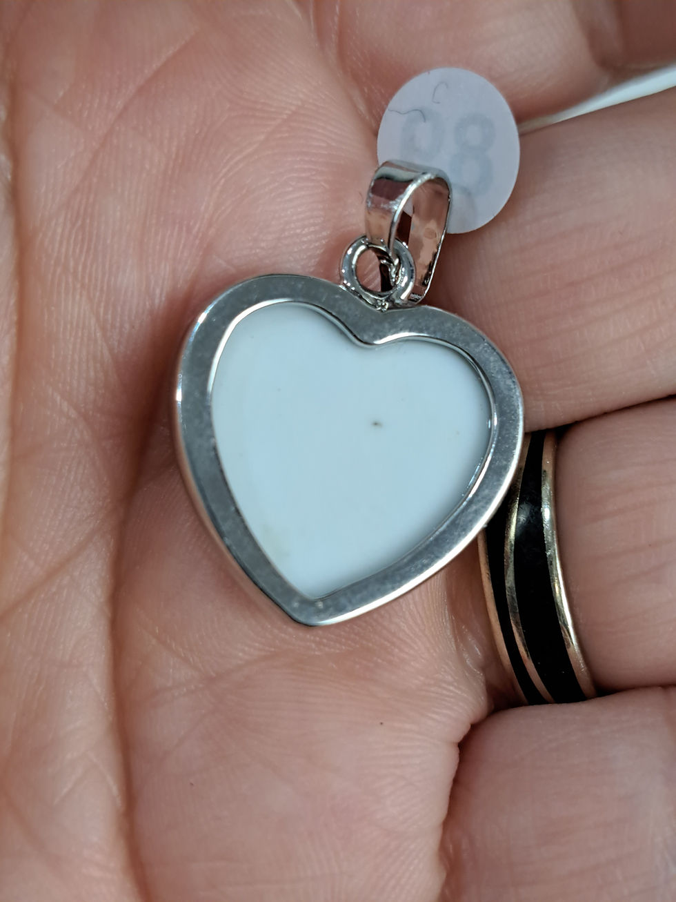 Miniature : Pendentif nacre abalone Cœur 3,5 x 2 cm