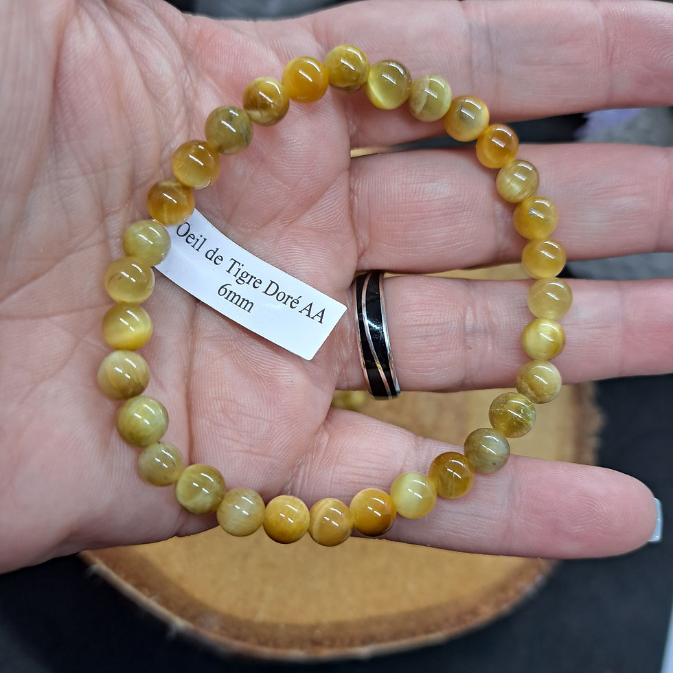Miniature : Bracelet 6mm Oeil De Tigre Dore AA
