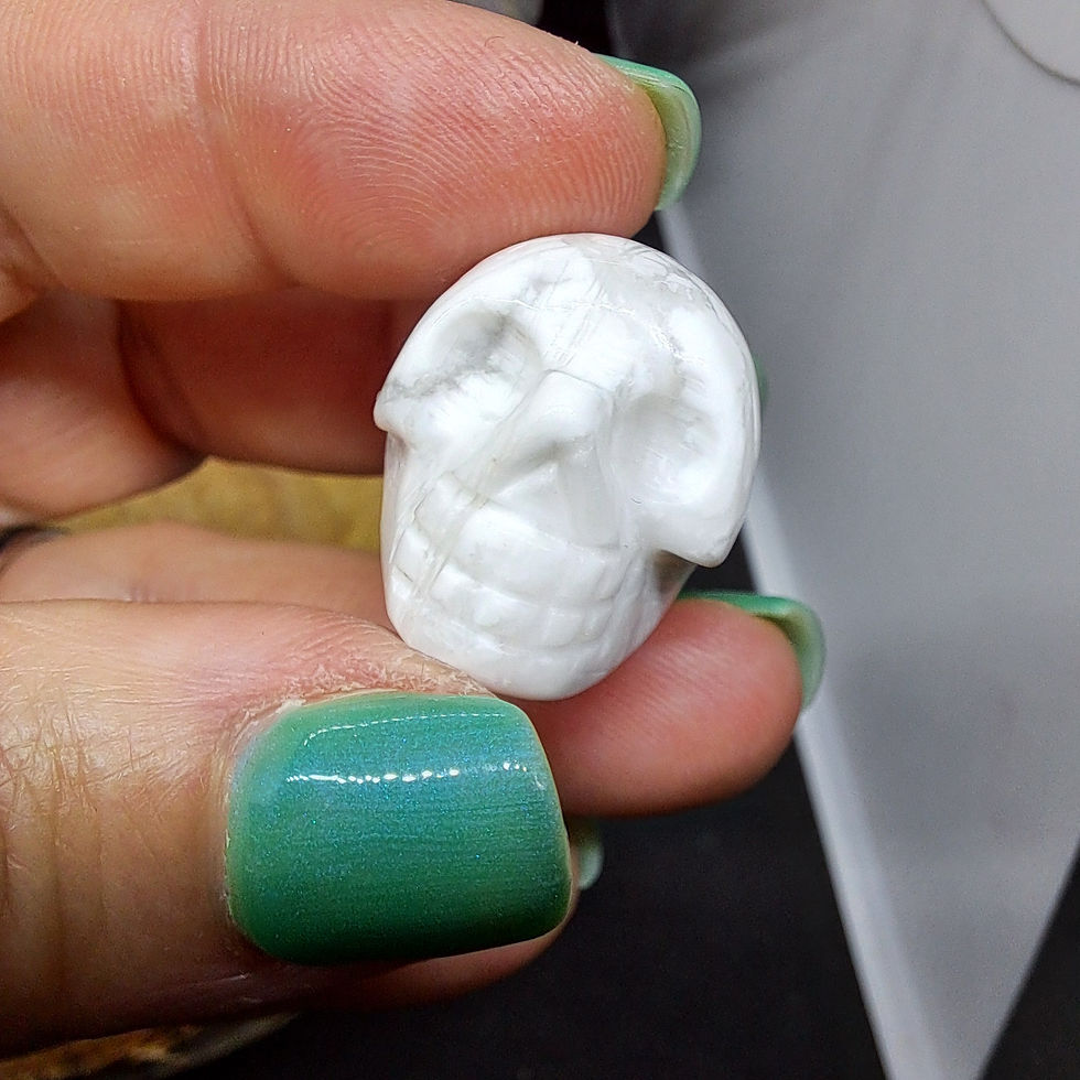 Miniature : Crâne 20mm Howlite Blanche A
