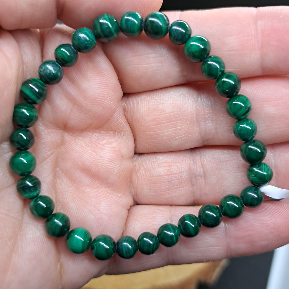 Miniature : Bracelet 6mm en Malachite AA