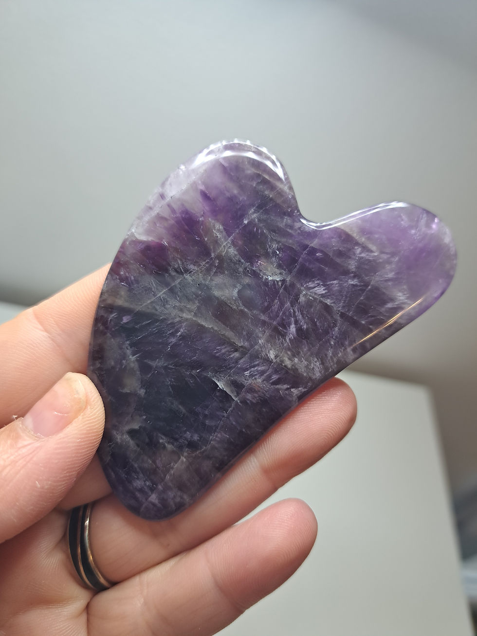 Miniature : Gua Sha Coeur 80mm Améthyste A
