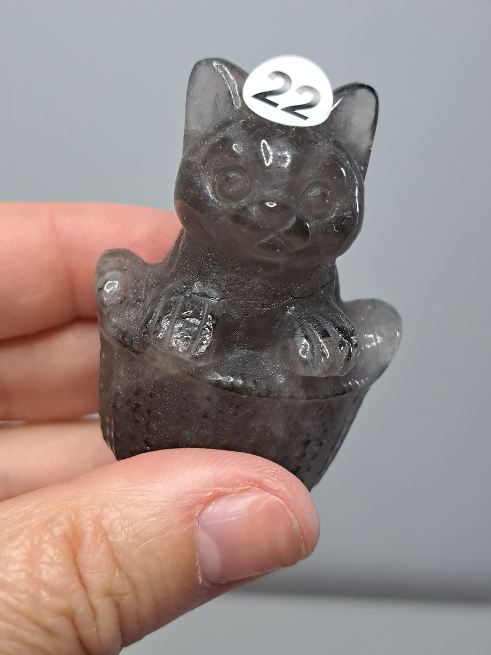 Miniature : Chat assis dans sa corbeille 5cms