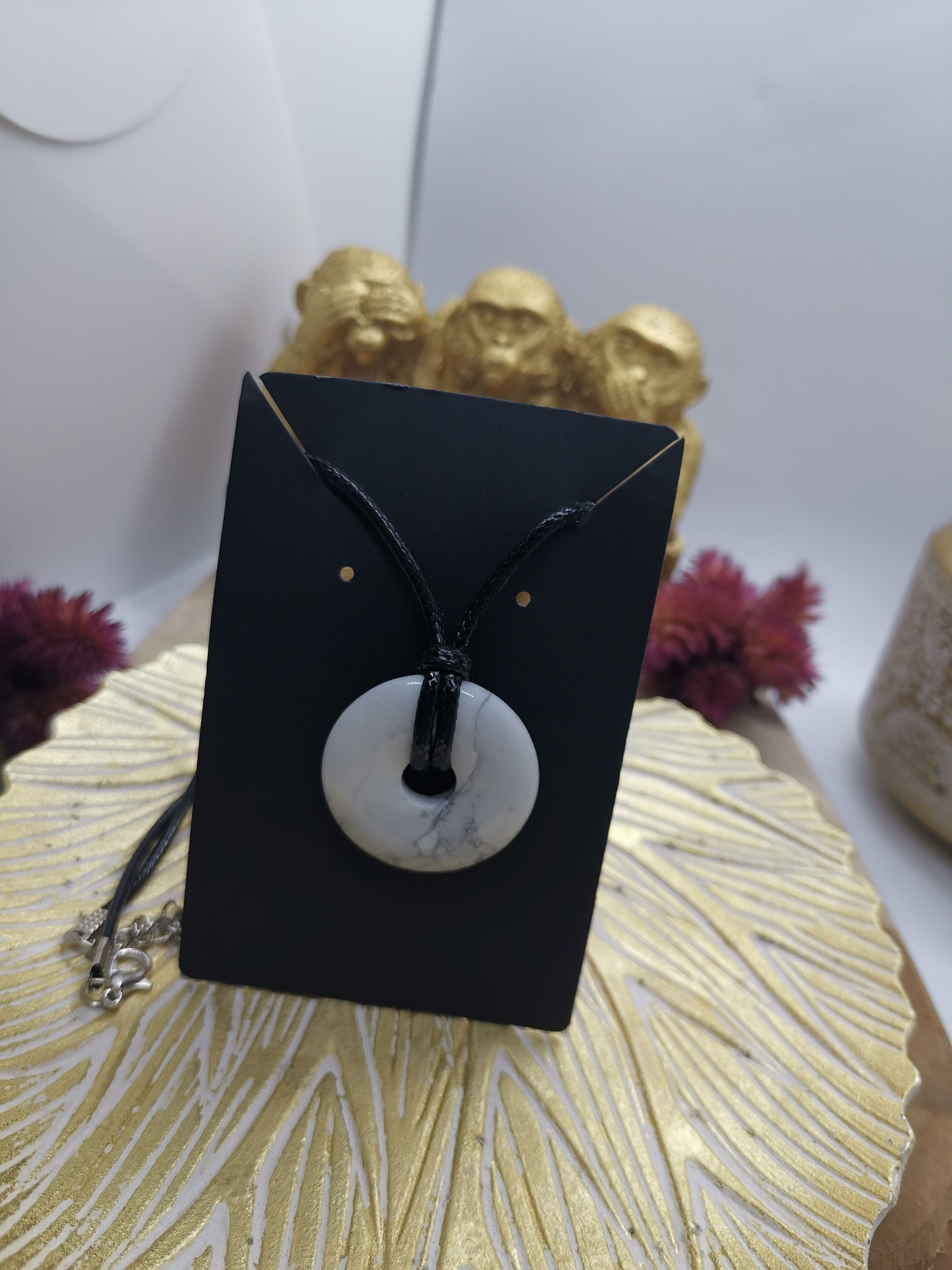 Pendentif Donut Howlite Blanche A
