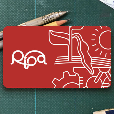 il logo RIPA e gli strumenti usati per disegnarlo