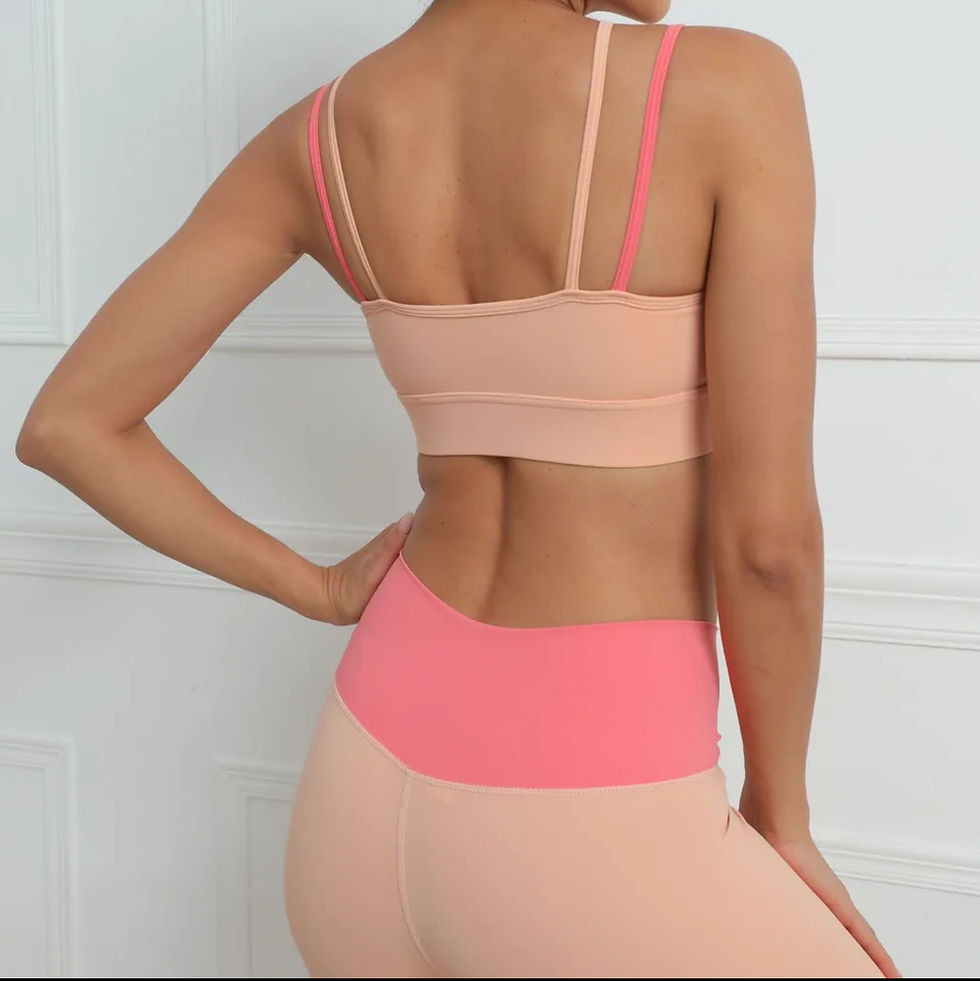 Thumbnail: Pretty Barrainha two tone sports bra and leggings set
