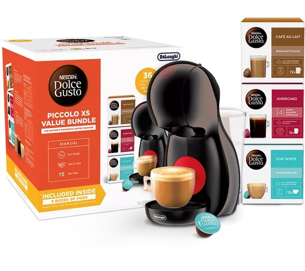 DOLCE GUSTO by De’Longhi Piccolo XS Bundle Coffee Machine - £34.99 (RRP £39.99)