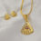 Thumbnail: Royal Fan-Shape Pendant Necklace Set