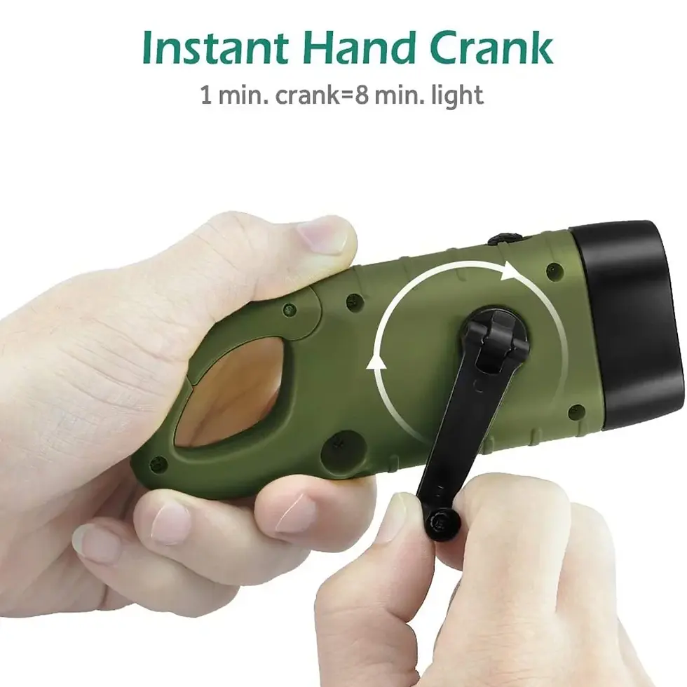 Thumbnail: Hand Crank Radio with LED Flashlight for Emergency, USB Charged & Solar Power