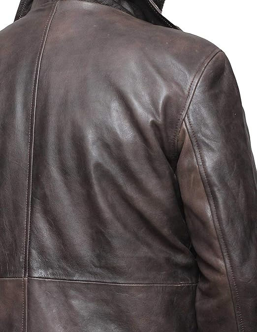 Thumbnail: Men's Brown Leather Lambskin Jacket - Natural Distressed Leather Jacket