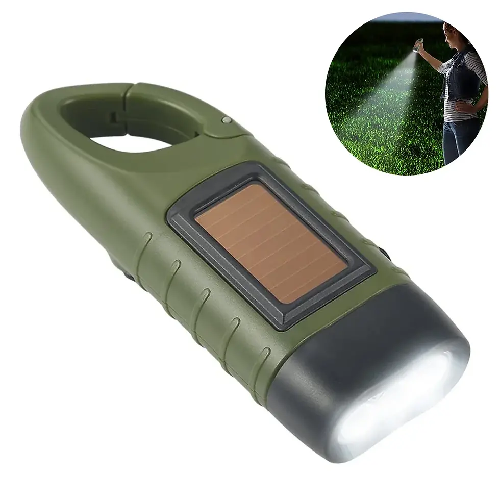 Thumbnail: Hand Crank Radio with LED Flashlight for Emergency, USB Charged & Solar Power