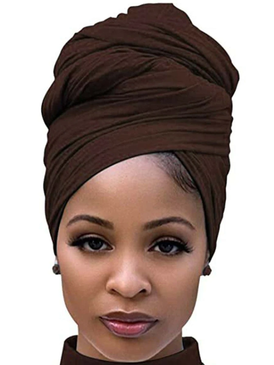 Thumbnail: Ladies Turban Coffee Brown Color, Multi-Functional, Dustproof, Fashionable