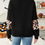 Thumbnail: Women's Pumpkin Leopard Print Dropped Shoulder Long Sleeve Sweatshirt