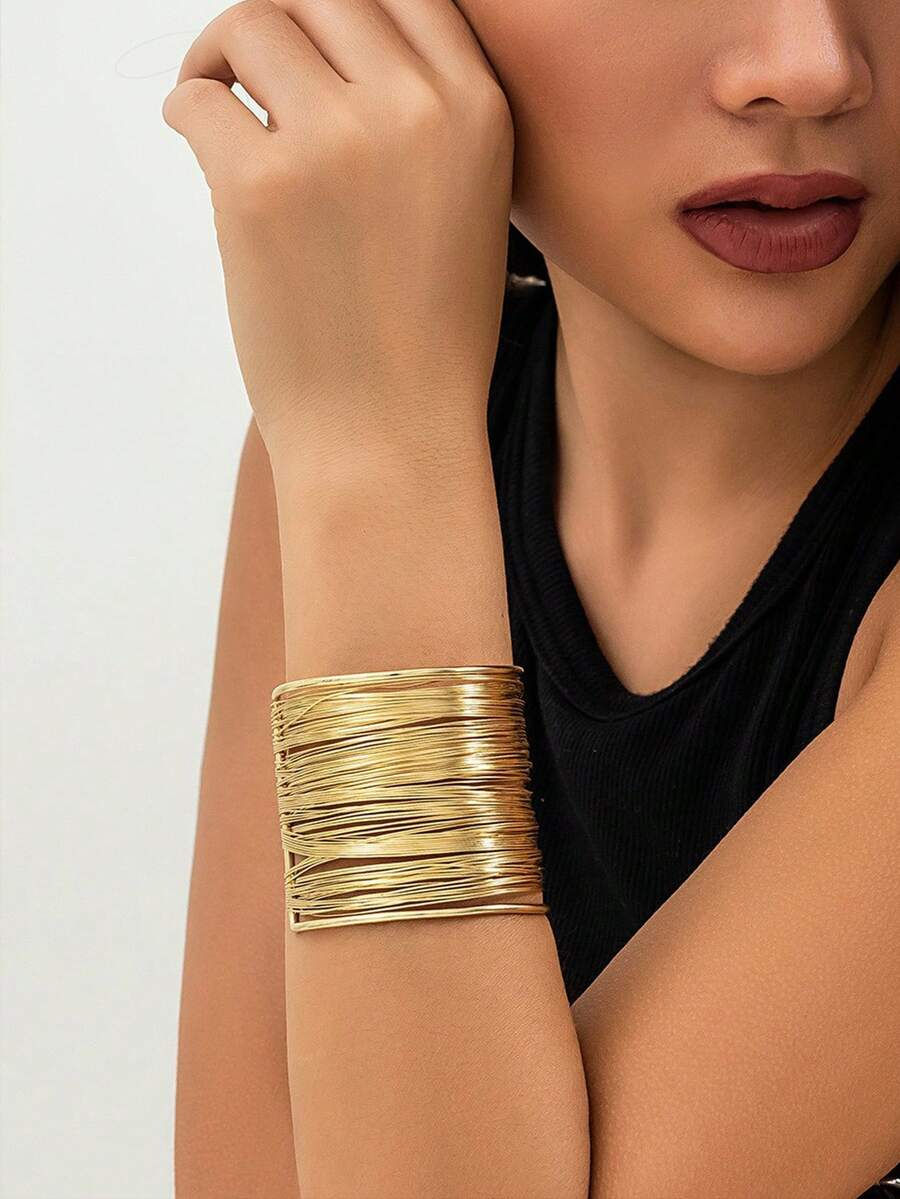 Thumbnail: Minimalist Open Cuff Bracelet For Women (Set of 12)