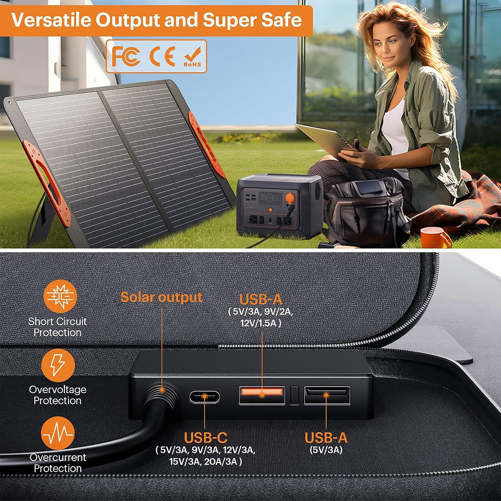 Thumbnail: 100W Portable Solar Panel, 100 watt 20V Monocrystalline Foldable Solar Charger
