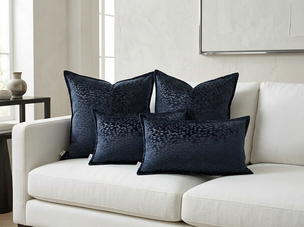 Thumbnail: Midnight Pebble Velvet Cushion Set