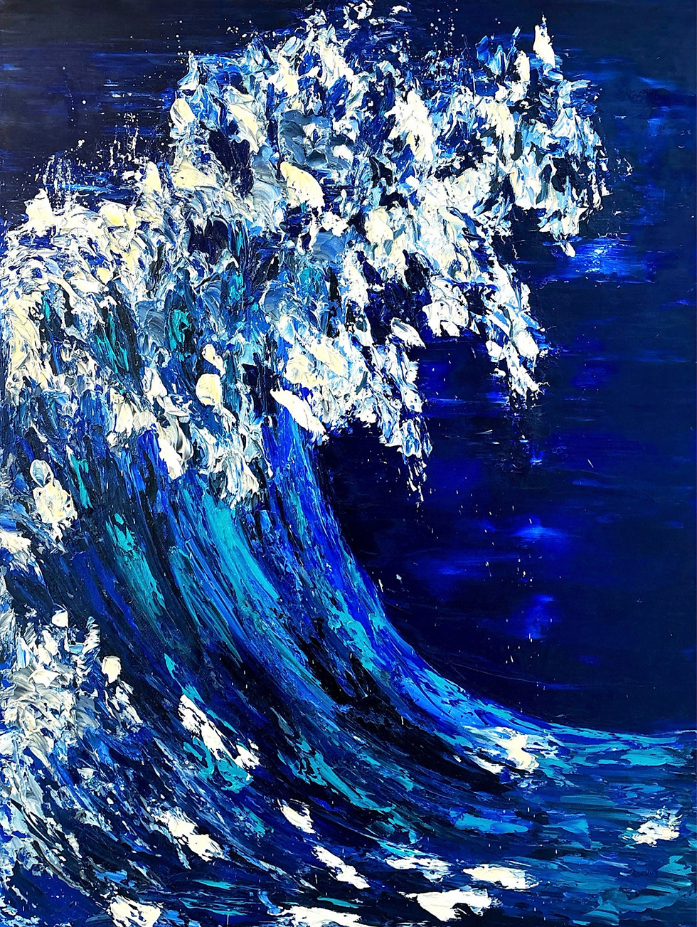 Blue Waves – Oil Painting by Victoria Derin Işıkman