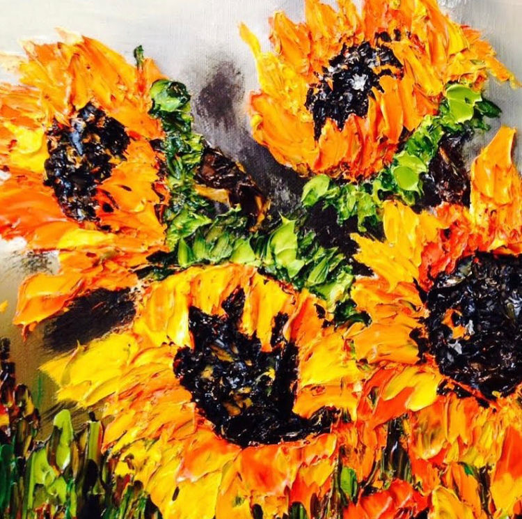 Golden Petals Dance of Italy Oil Painting Series