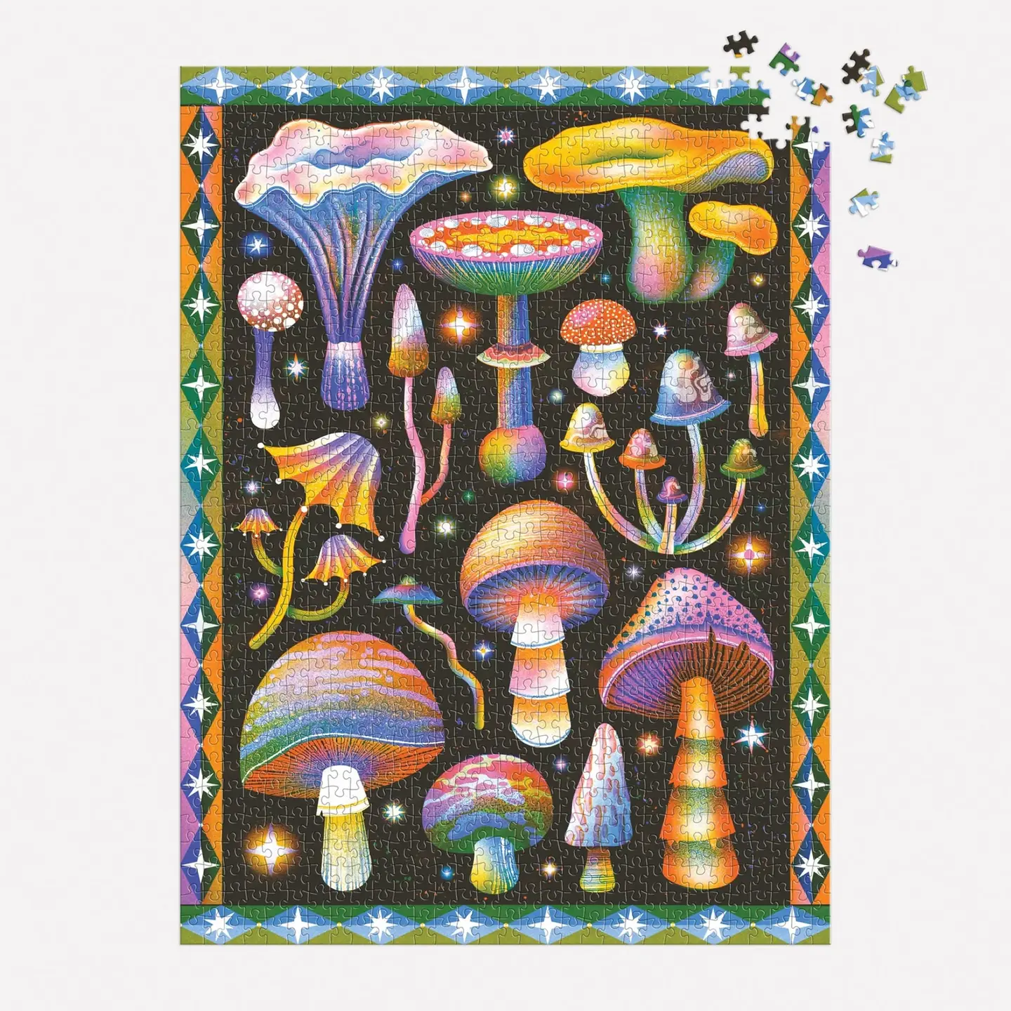 Cosmic Mushrooms Puzzle design for Galison. Jasmine Floyd