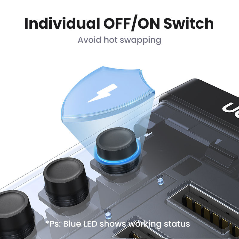 Thumbnail: UGREEN USB C Hub 7-Port USB3.0 Splitter with Individual OFF/ON Switch LED Indica