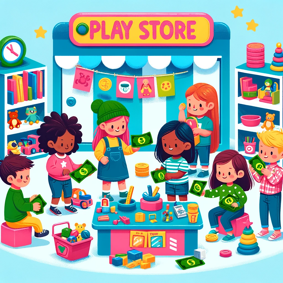 Kids learning about finances through games in the play store
