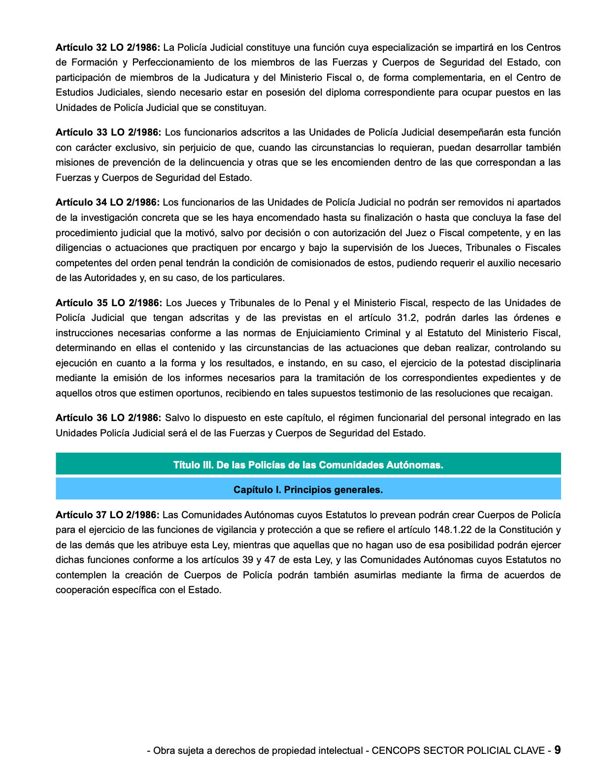 Turbo Repaso. Ley Orgánica 2/1986 FFCCS