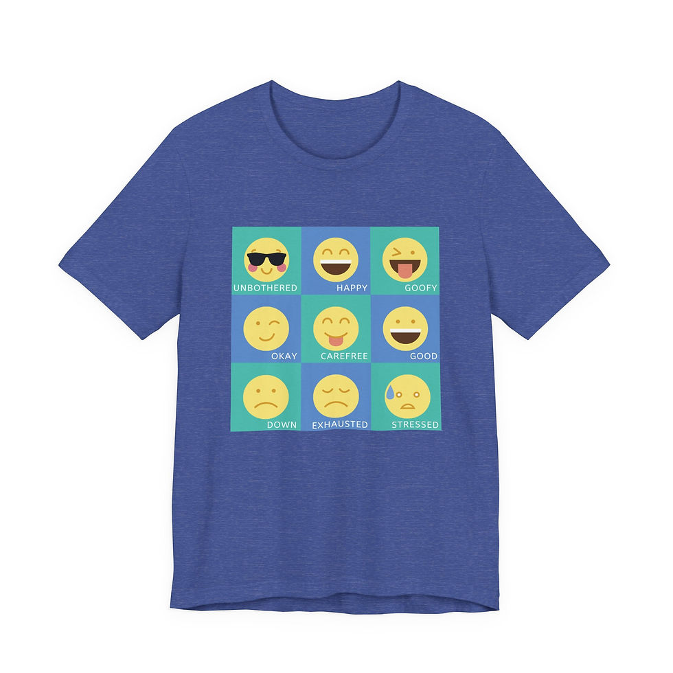 Thumbnail: Emoji Mood Grid Shirt, Mental Health Emotions Tee, Therapist Counselor Gift