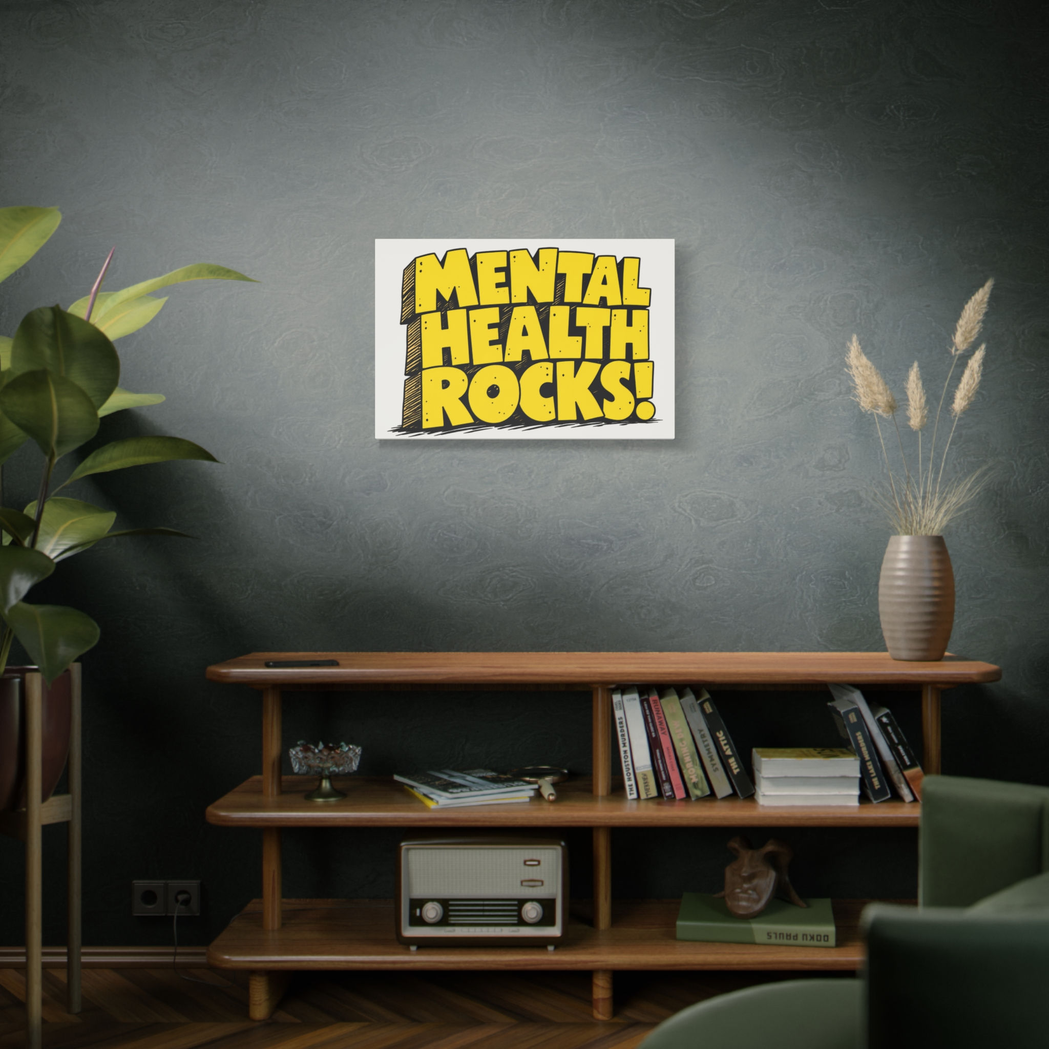 Mental Health Rocks Canvas | Matte Stretched Wall Art