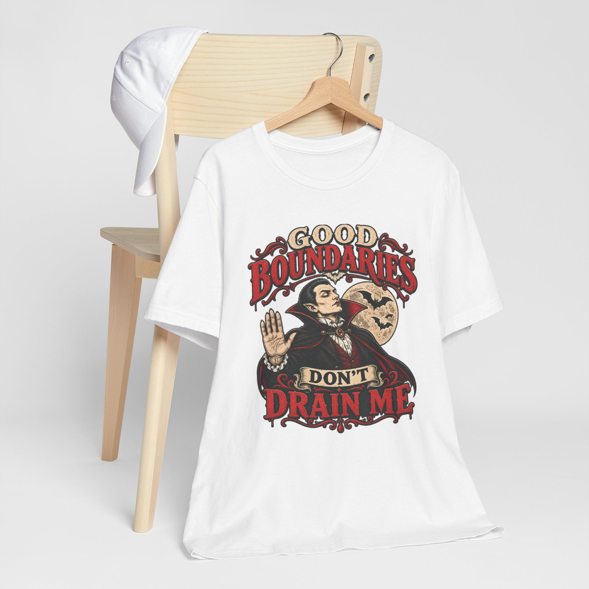 Good Boundaries Don't Drain Me T-Shirt | Vintage Hand Stop Illustration