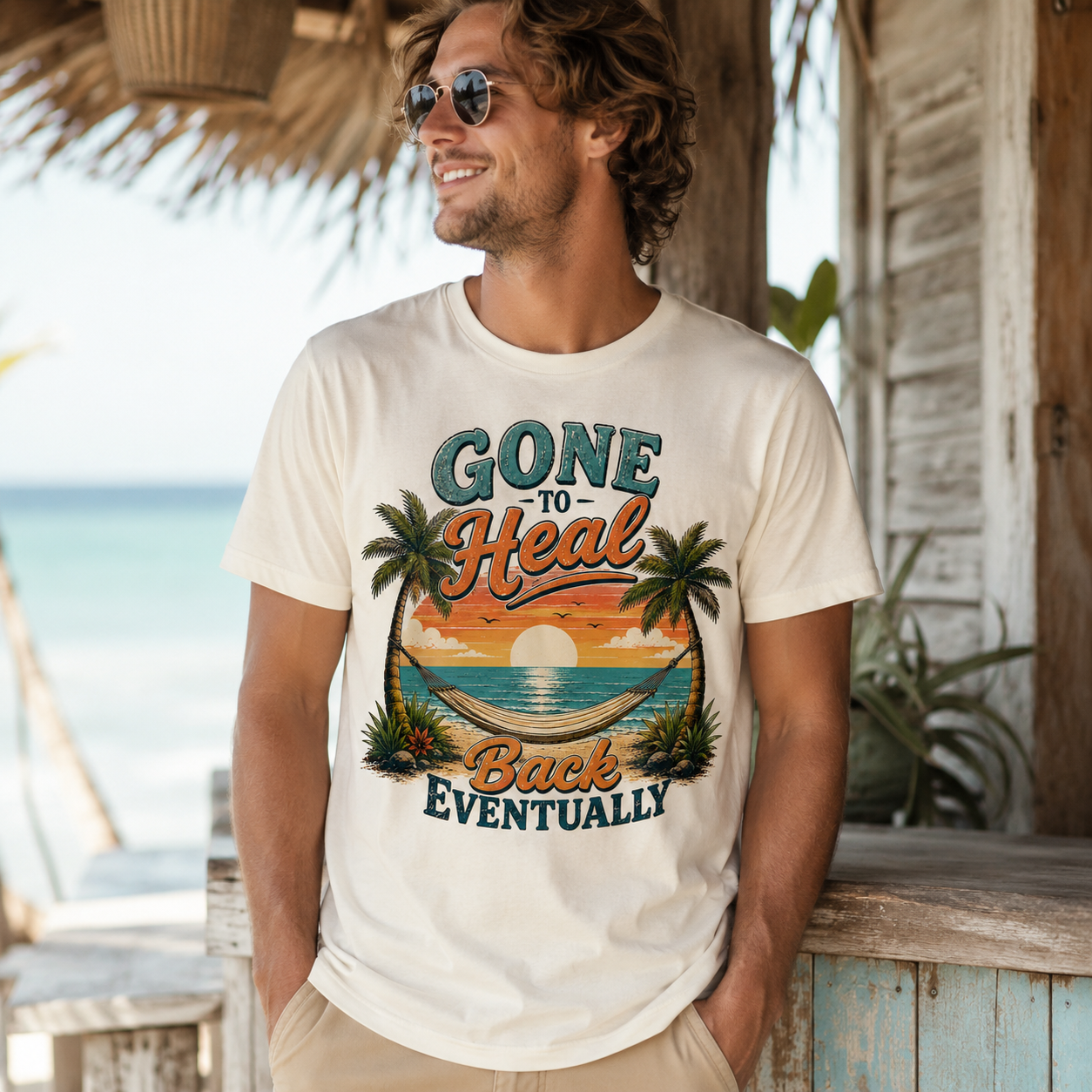 Gone to Heal Back Eventually Shirt, Beach Mental Health Tee
