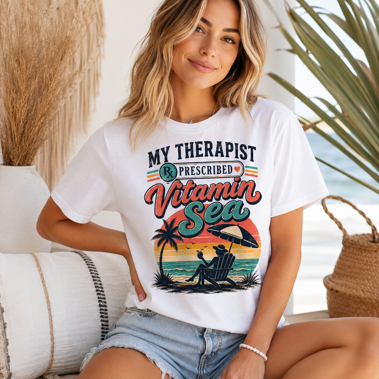 My Therapist Prescribed Vitamin Sea Shirt, Vintage Beach Therapy Tee