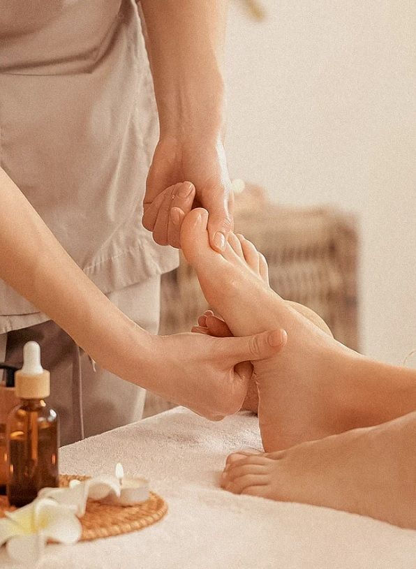 Foot reflexology treatment