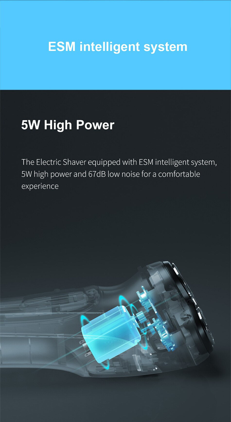 Thumbnail: ENCHEN Blackstone Electrical Rotary Shaver for Men 3D Floating Blade Washable Ty